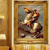 装饰画 欧式油画拿破仑人物画客厅玄关竖版挂画家居饰品有框壁画