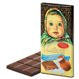俄罗斯爱莲巧巧克力  阿伦卡 娃娃头牛奶巧克力 多牛奶 100克