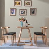 北欧宜家创意原木胡桃木色实木餐桌白蜡木日式4人6人小户型餐桌椅