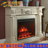 简约大理石壁炉定制欧式壁炉装饰品摆件石材石雕壁炉架电视柜白色