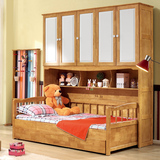 全实木衣柜床组合储物双层床儿童多功能高低儿童家具男孩女孩床