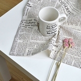 满98包邮 自制复古英文字母餐垫桌布 做旧英文报纸餐布茶巾