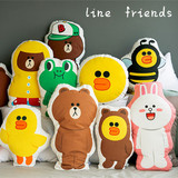 新年礼物韩国Line Friends布朗熊可妮兔呆萌卡通人形抱枕靠枕靠垫