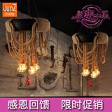 设计师工业创意个性吊灯麻绳轮胎客厅餐厅咖啡厅复古装饰灯具灯饰