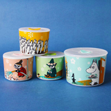 日本陶瓷卡通可爱保鲜碗 便当盒圆形储物盒有盖 出口环保餐具