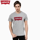 Levi's李维斯春夏季男士Logo印花纯棉灰色圆领短袖T恤17783-0200