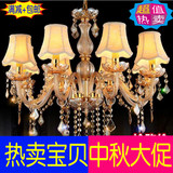 欧式水晶吊灯led客厅奢华灯罩金色蜡烛灯卧室灯餐厅灯灯具正品