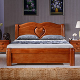 全实木床橡木床特价双人床高箱储物气动婚床现代中式1.8米1.5包邮