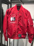 B2BC63251 太平鸟男装代购2016秋装新款男士修身红色立领夹克*798