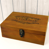 厂家直销zakka杂货 小号做旧木色木盒带锁 带钥匙 收纳盒 首饰盒