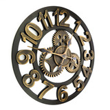 欧式超大号实木挂钟个性大气客厅装饰石英钟表简约仿古挂钟3D