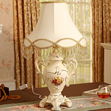 欧式尊贵时尚陶瓷台灯卧室床头柜灯中式客厅创意婚庆装饰台灯