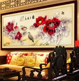 大幅画花卉系列 国色天香花开富贵牡丹花3D印花十字绣最新款 客厅