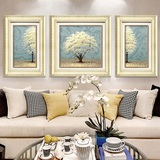 幸福树现代装饰画欧式沙发背景有框画墙画壁画挂画三联客厅组合