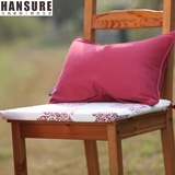 汉尚 现代中式全棉加厚红色餐椅垫坐垫防滑垫布艺绑带可拆洗简约