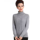 绒喆鄂尔多斯市产女士高领加厚毛衣女式新款100%山羊绒衫8094