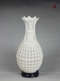 景德镇礼品陶瓷器 白玉镂空花瓶 现代家居装饰简约艺术花插摆件