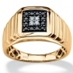 钻石、黑色钻石、925银镀14k黄金男士戒指美国代购美国直邮b54317