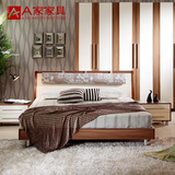 a家家具 简易现代板式床1.8米1.5时尚卧室储物婚床简约单人双人床