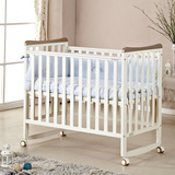 爱斯博儿实木婴儿床欧式松木环保漆儿童床白色出口多功能宝宝床