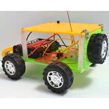 两通电动遥控小汽车越野车模型 DIY拼装组装玩具手工科技制作套件