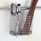 优腾 厨房筷子筒挂式筷子笼不锈钢筷筒双筒韩式多功能沥水置物架