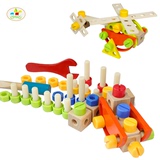 3D万能积木 拆装玩具鲁班椅百变螺母组合 儿童益智拼装玩具工具箱