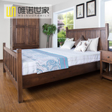 唯诺世家 美式全实木床1.8米橡木双人床婚床美式乡村卧室家具定制