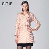 EITIE爱特爱旗舰店2015春新款简约高端品牌女装波点风衣外套女