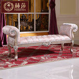 赫莎宫廷法式家具 高档欧式真皮布艺实木床尾凳 奢华新古典 P1