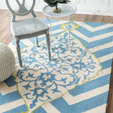 时尚蓝色地中海欧式宜家地毯客厅茶几沙发 卧室床边手工地毯定制