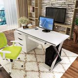 一米爱 简约书桌书架组合 带键盘架 电脑桌椅套装 办公桌台式家