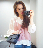 2015春季新款韩国代购可爱甜美背带背心吊带麻花毛线针织衫102
