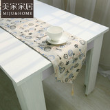 日式文艺棉麻纯棉长方形桌旗桌布 桌子床旗 创意韩式茶几旗桌旗