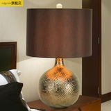 金色欧式奢华陶瓷台灯卧室床头灯美式复古现代创意时尚客厅装饰灯