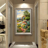 客厅画 手绘油画 欧式有框挂画 现代家饰 家居装饰画竖幅风景壁画