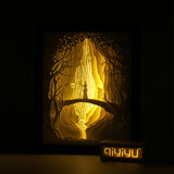 水帘 七忆鱼光影纸雕灯DIY多动能3d创意小台灯礼物卧室欧式木质