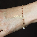 日网揭载 灵巧多样设计 手链 金珠 天然淡水珍珠 手链 14K 包金
