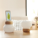 IDMIX智能蘑菇灯 创意iPhone苹果充电移动电源桌面便携木质氛围灯
