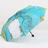 创意世界地图晴雨伞创意个性英伦风防紫外线伞折叠伞三折遮阳伞