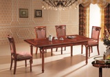欧式餐桌 豪华实木雕花西餐桌可伸缩大拉台折叠餐桌餐桌椅组合2M