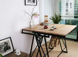 铁艺正方形茶几桌子多功能伸缩变形餐桌可折叠实木置物架变形架