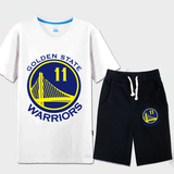 勇士队汤普森11号库里30号短袖T恤夏装篮球衣服男士运动套装一套