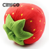 西米果 超粉嫩大草莓卡通抱枕靠垫毛绒玩具水果公仔生日礼物儿童