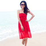 新款波西米亚连衣裙韩版雪纺沙滩裙短款海边度假裙短裙子