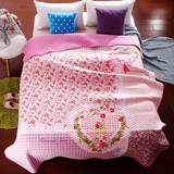 韩式四季卡通天鹅绒絎缝被子床盖 夹棉床单 单双人空调被 盖毯