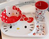 HELLO KITTY新款密胺餐盘日韩儿童卡通餐具 密胺饭碗塑料碗杯子