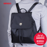 包邮 日本MINISO名创优品正品 英伦复古双肩包黑色简约背包