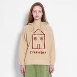 2016 TYAKASHA塔卡沙 建筑系列女款奶茶色红房子连帽卫衣正品代购