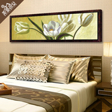 现代中式单幅长条画 壁画卧室装饰画床头背景画 客厅挂画沙发墙面